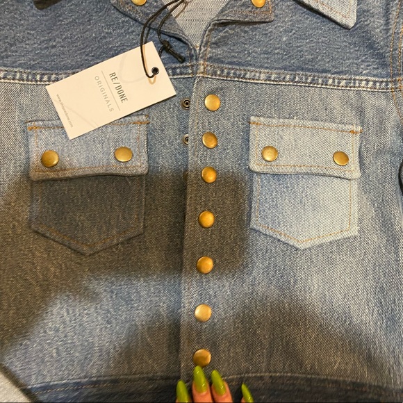 Re/done x levis reconstructed denim 60s snap front jacket / size small - Picture 2 of 5